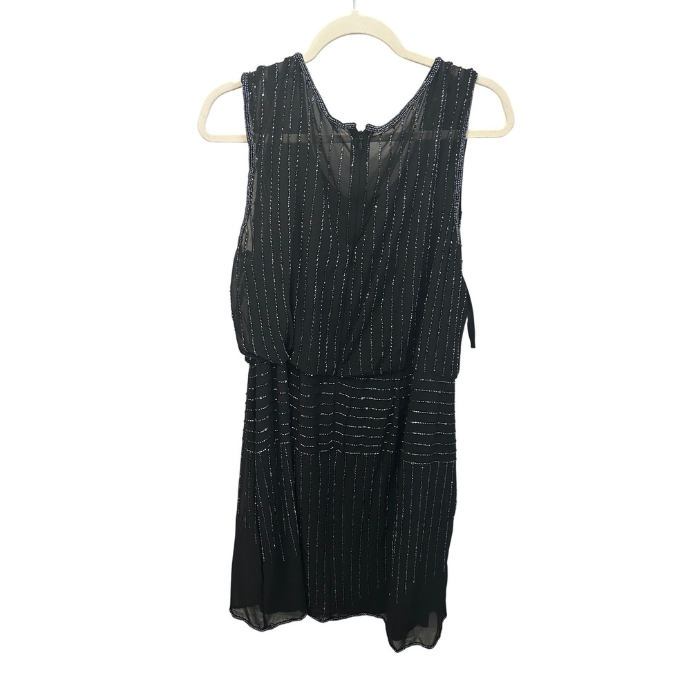 Adrianna Papell NWT Beaded Blouson Cocktail Dress Black 20W 191916021 - Picture 5 of 5